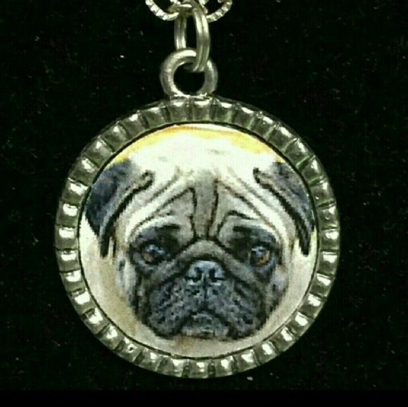 COPY - PUG TIBETAN SILVER CHARM 18" NECKLACE - Picture 1 of 2